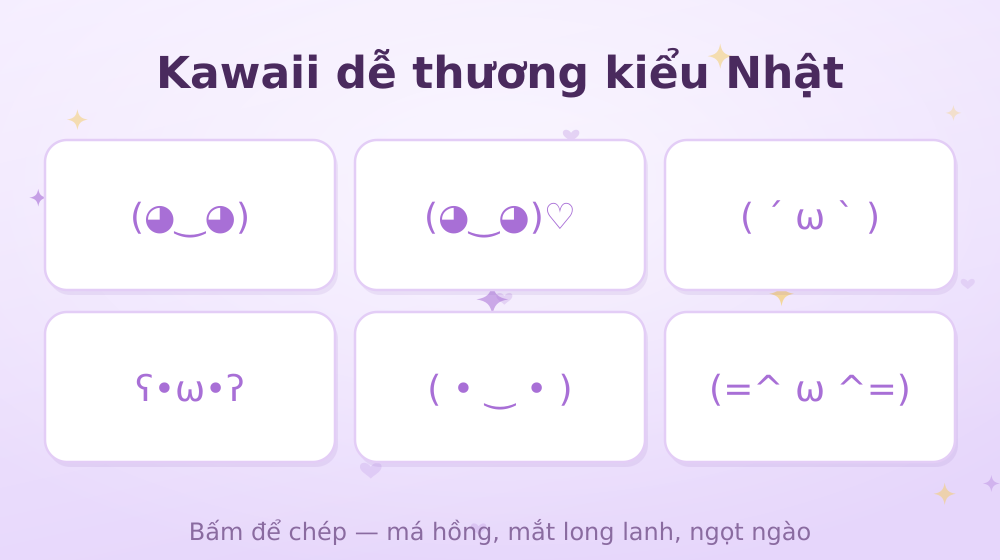Các mẫu kaomoji kawaii dễ thương