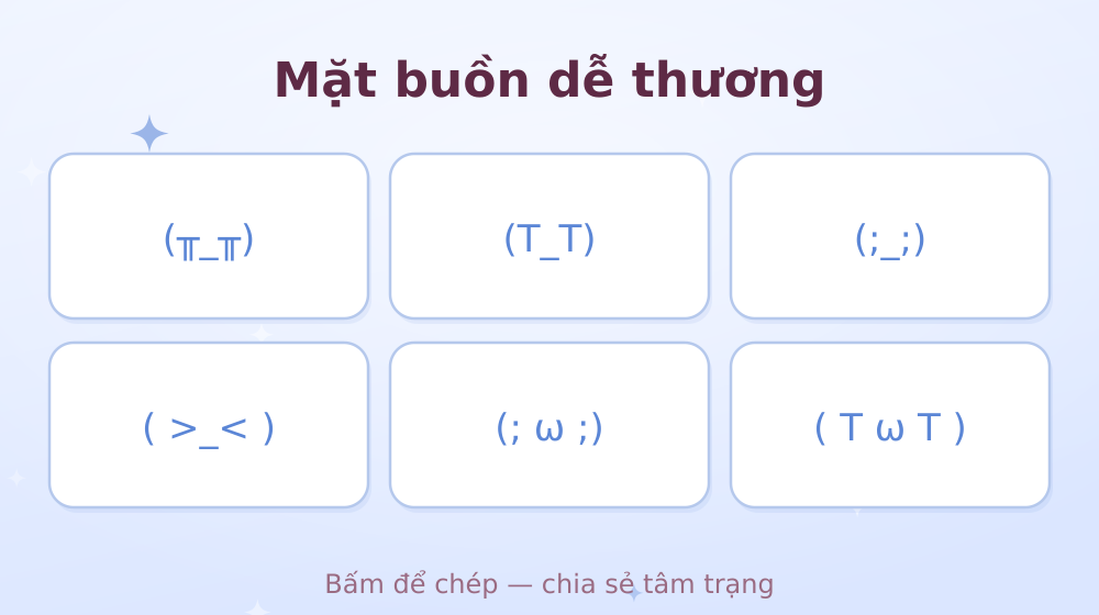 Các mẫu kaomoji buồn