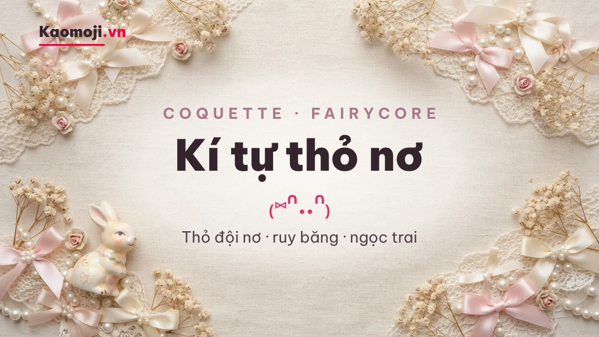 Các mẫu kí tự thỏ nơ và thỏ thả tim